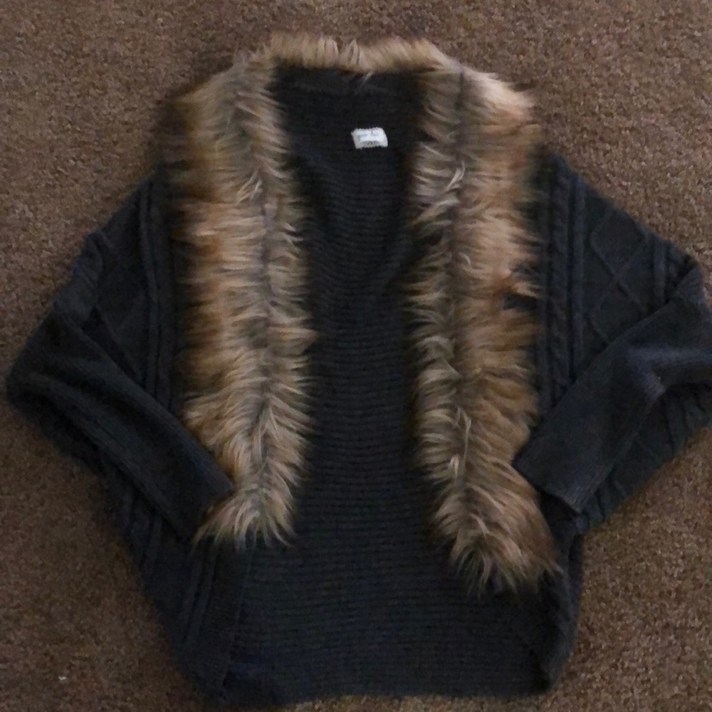 Grace and Lace Faux Fur Sweater